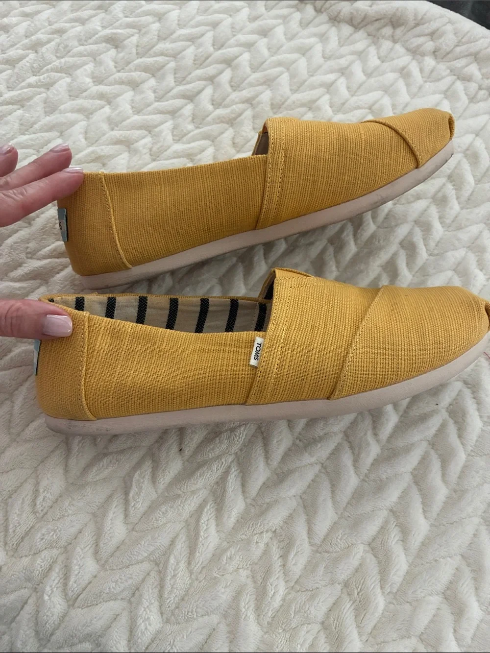 TOMS Mustard Yellow Canvas Slip-Ons